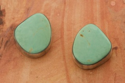 Genuine Kingman Turquoise Sterling Silver Native American Earrings
